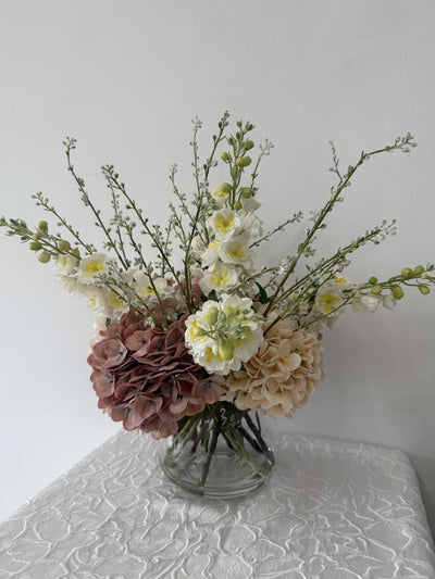 Blushing Bloom Vase Faux Floral Arrangement