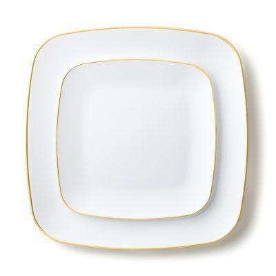 Square White & Gold Combo Collection (Service For 16) - Set With Style