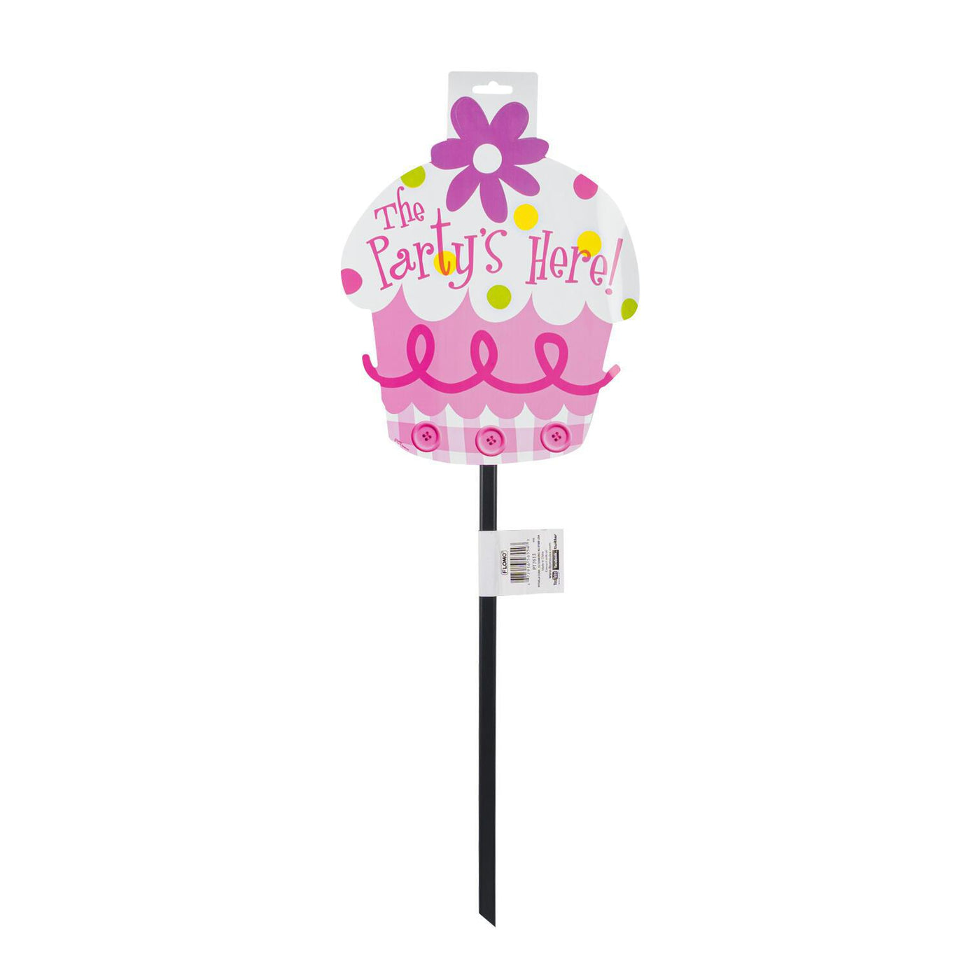 Cupcake Happy B- Day Sign Outdoor Stake (1 Count)