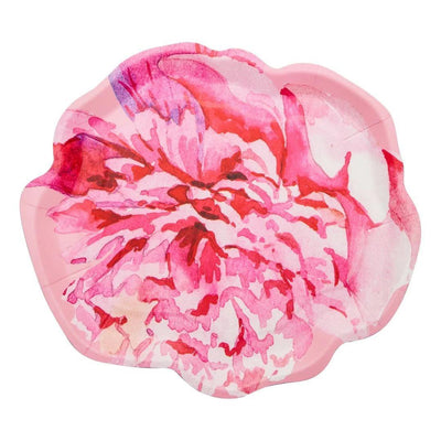 Pink Peony Wavy Paper Plate Collection