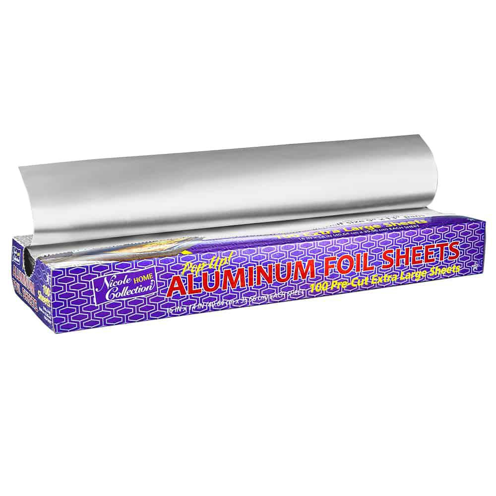 16"x14" Pre-Cut Aluminum Foil Sheets (100 Count)