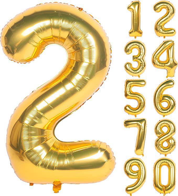 Gold Jumbo 34" Number Balloon Collection - Set With Style