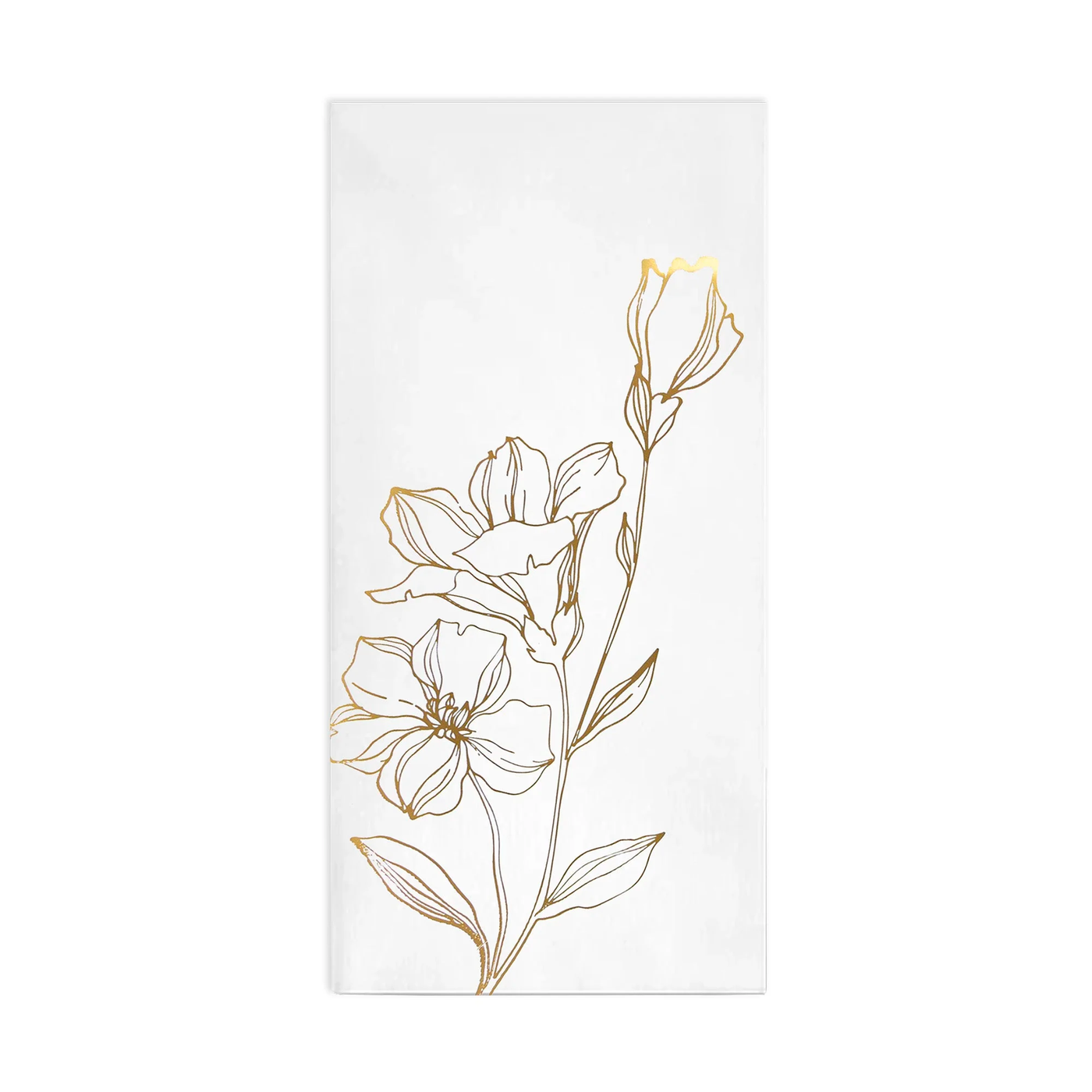 White with Gold Antique Floral Disposable Paper Dinner Napkins (50 Count)