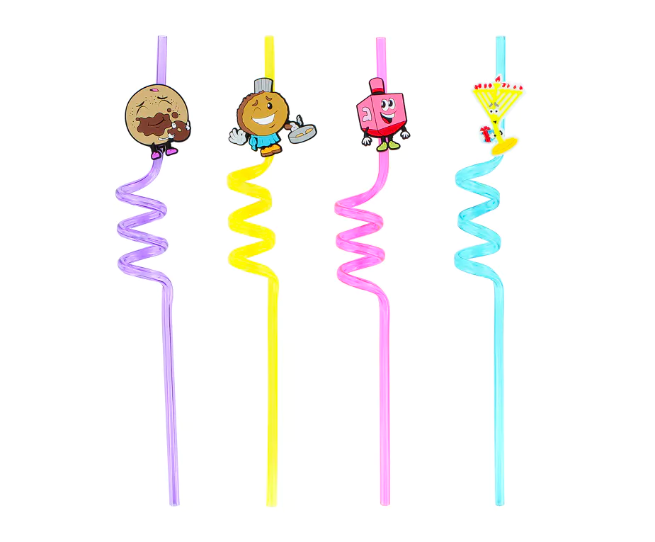 Chanukah Characters Straws (4 Count)