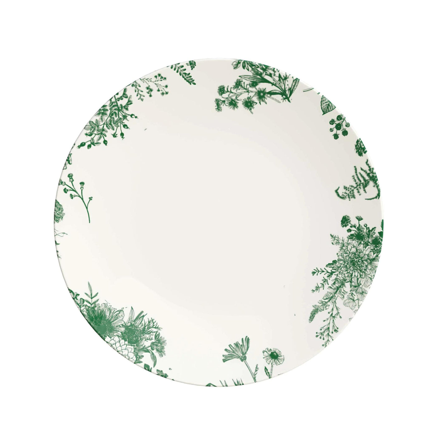 Ivory & Green Verdure Design Plastic Plate Collection