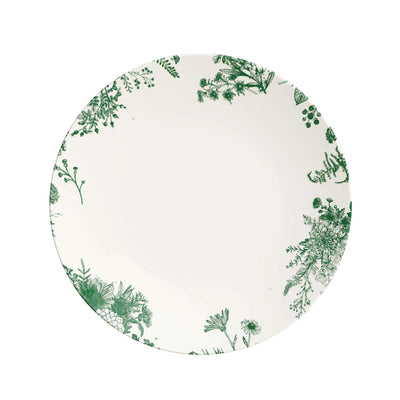 Ivory & Green Verdure Design Plastic Plate Collection