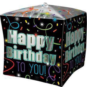 15" Brilliant Birthday Cubez Balloon (1 Count) - Set With Style