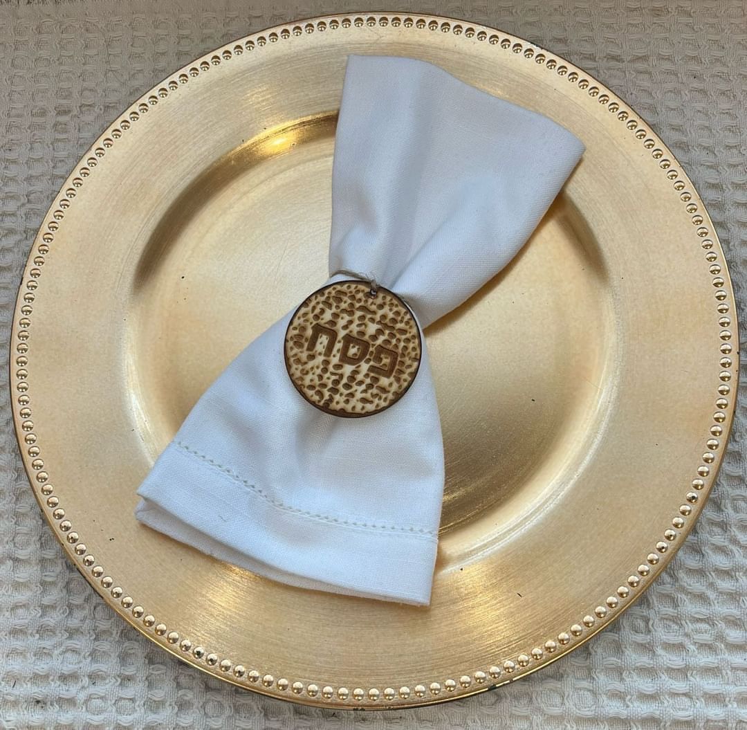 Wooden Matzah Napkin Ring (4 Count)