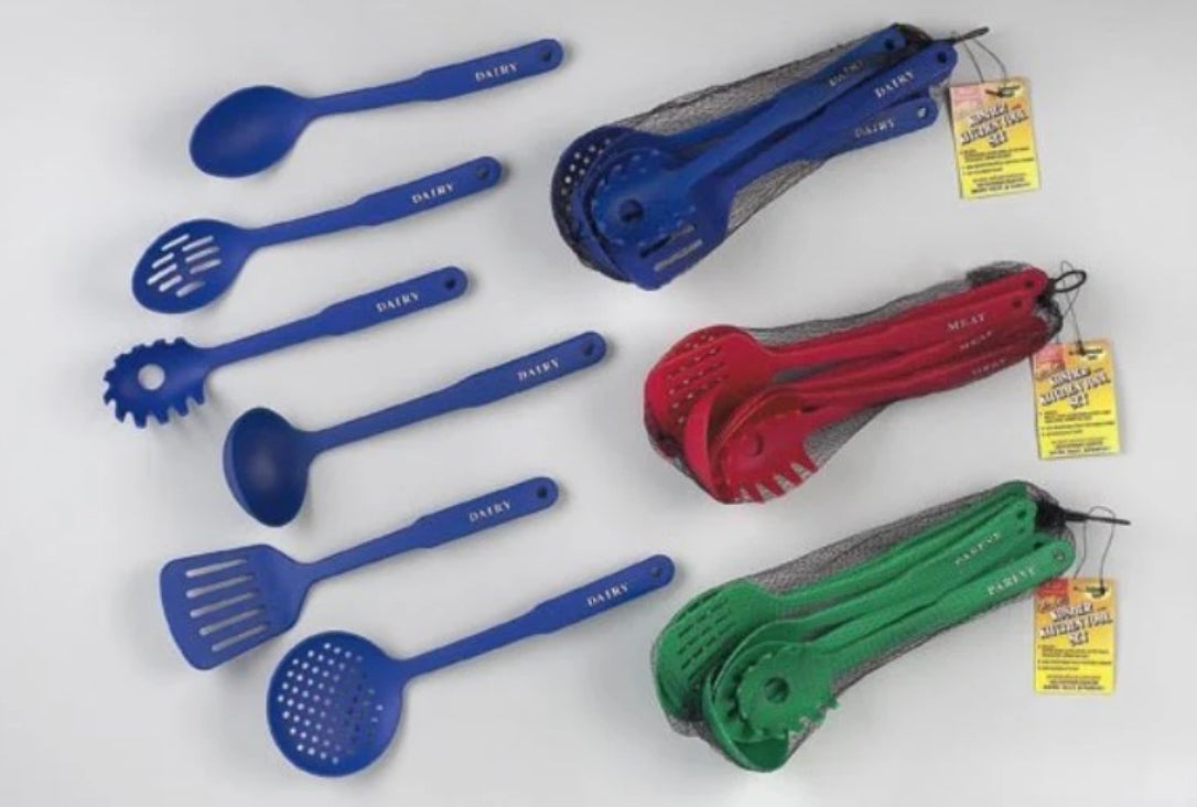 Red Kitchen Tool Set 6 Pieces - Meat