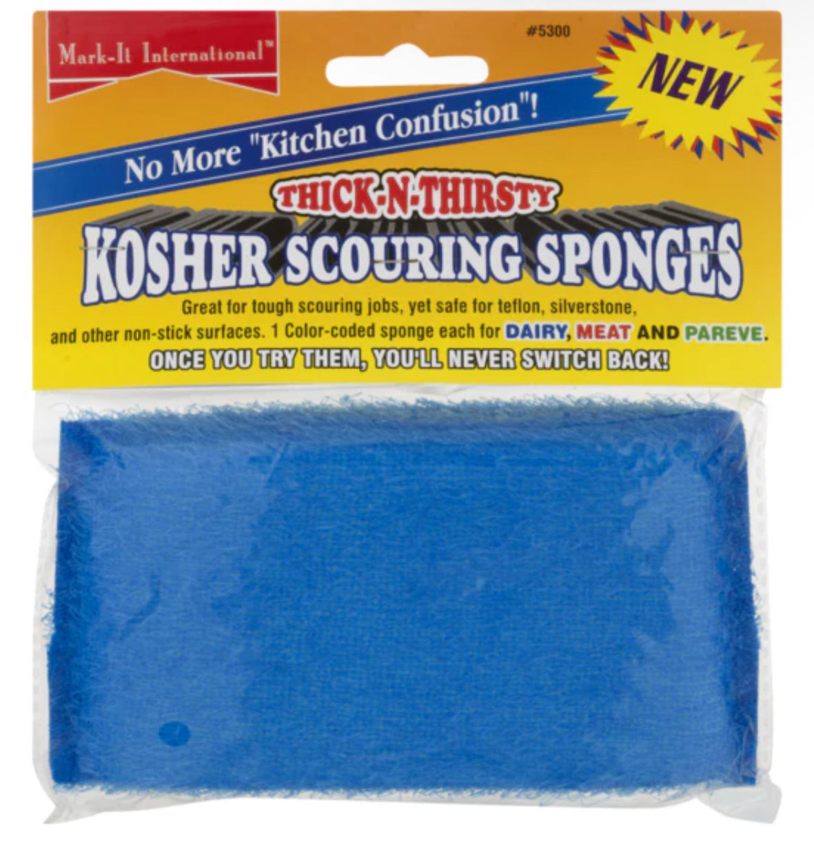Blue Kosher Scouring Sponge