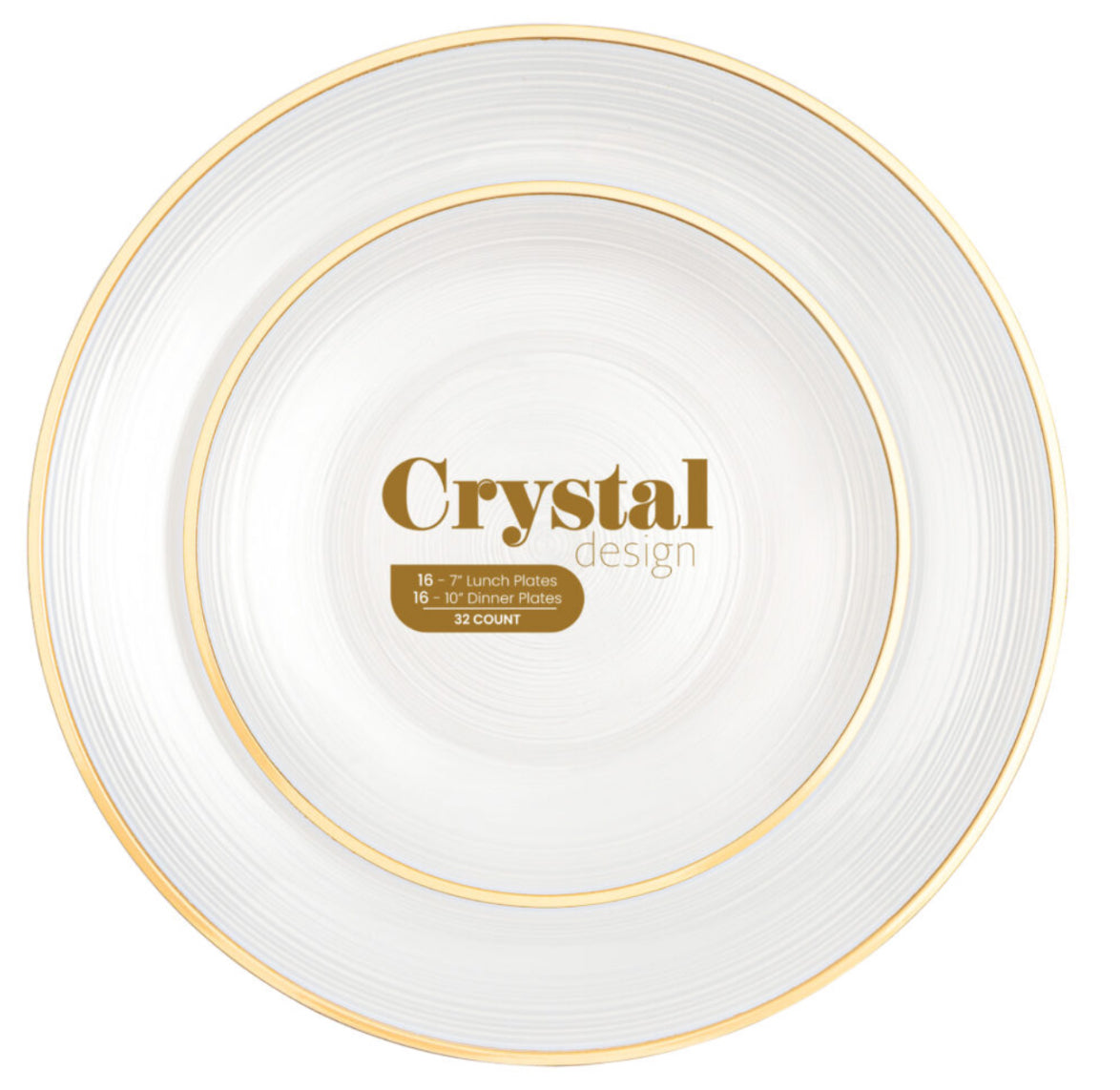 Crystal Design Combo Plates 7" & 10" Pearl (Service for 16)