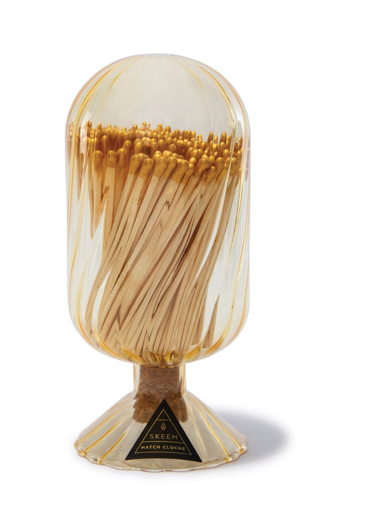 Ribbed Gold Match Cloche With Gold Matches (1 Count)