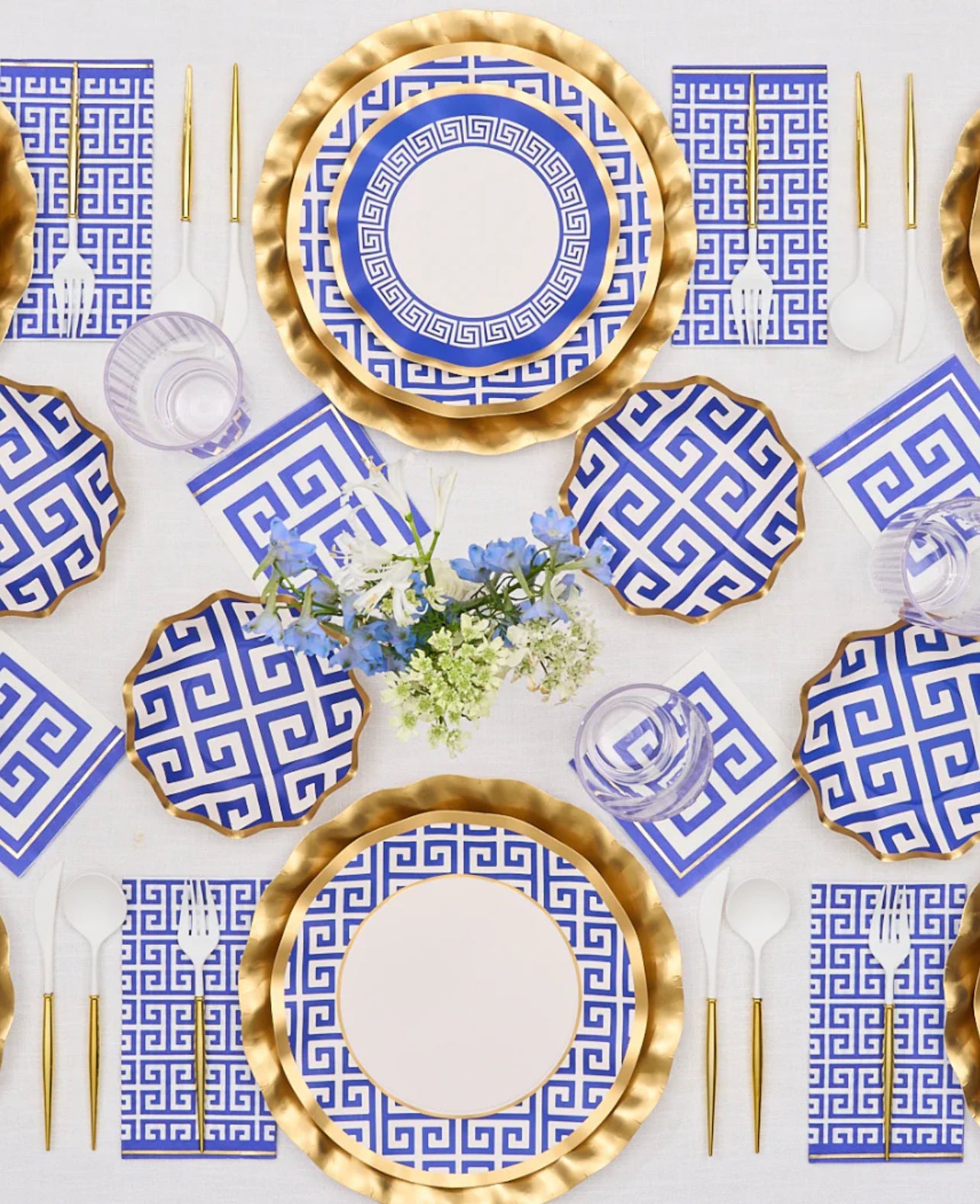 Greek Key Wavy Paper Plate Collection