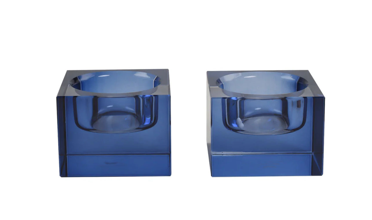 Blue Crystal Refined Tealight Holders (2 Count)