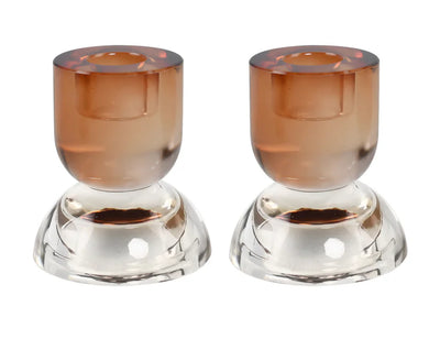 Peach And Wine Crystal Serenity Two Tone Candle Holder/Tealights (2 Count)