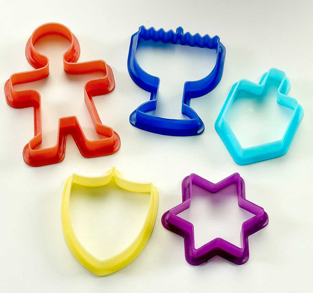 Set Of 5 Plastic Chanukah Cookie Cutters