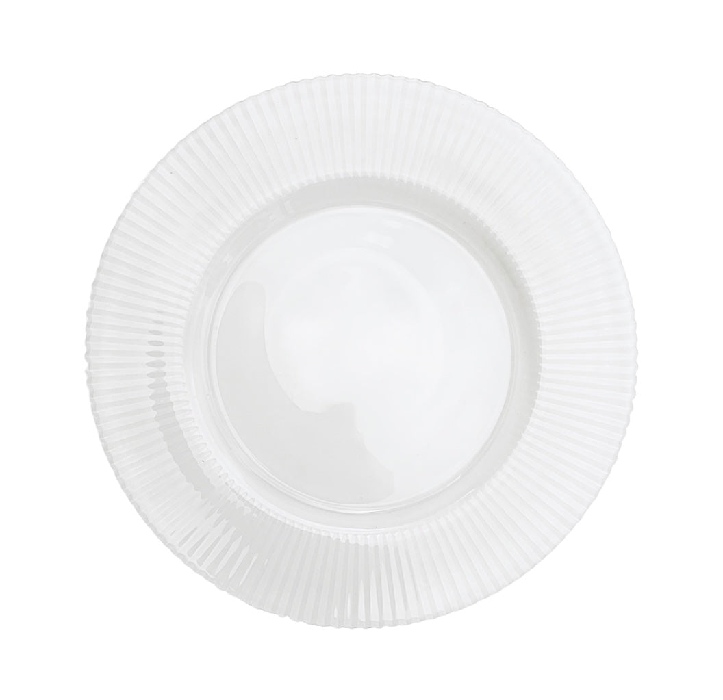 13" Ribbed Clear Plastic Charger Plate (1 Count)