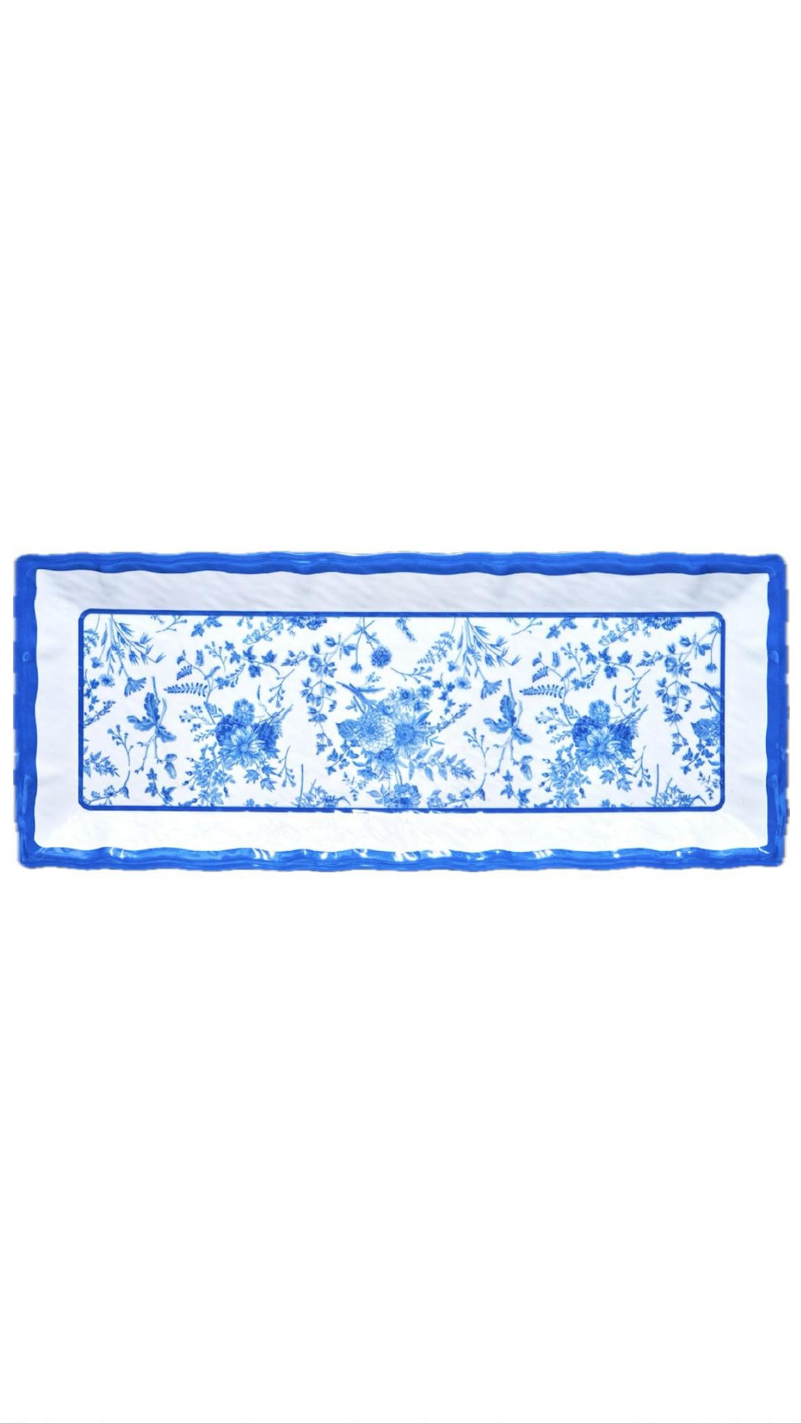 Melamine tray blue Rectangle Serving Tray - Timeless