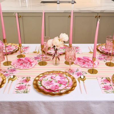 Pink Peony Wavy Paper Plate Collection