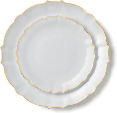 White & Gold Luxe Collection Plate Combo (Service For 16)