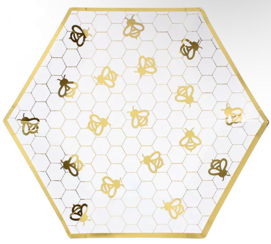 Bee & Honeycomb Paper Plate Collection