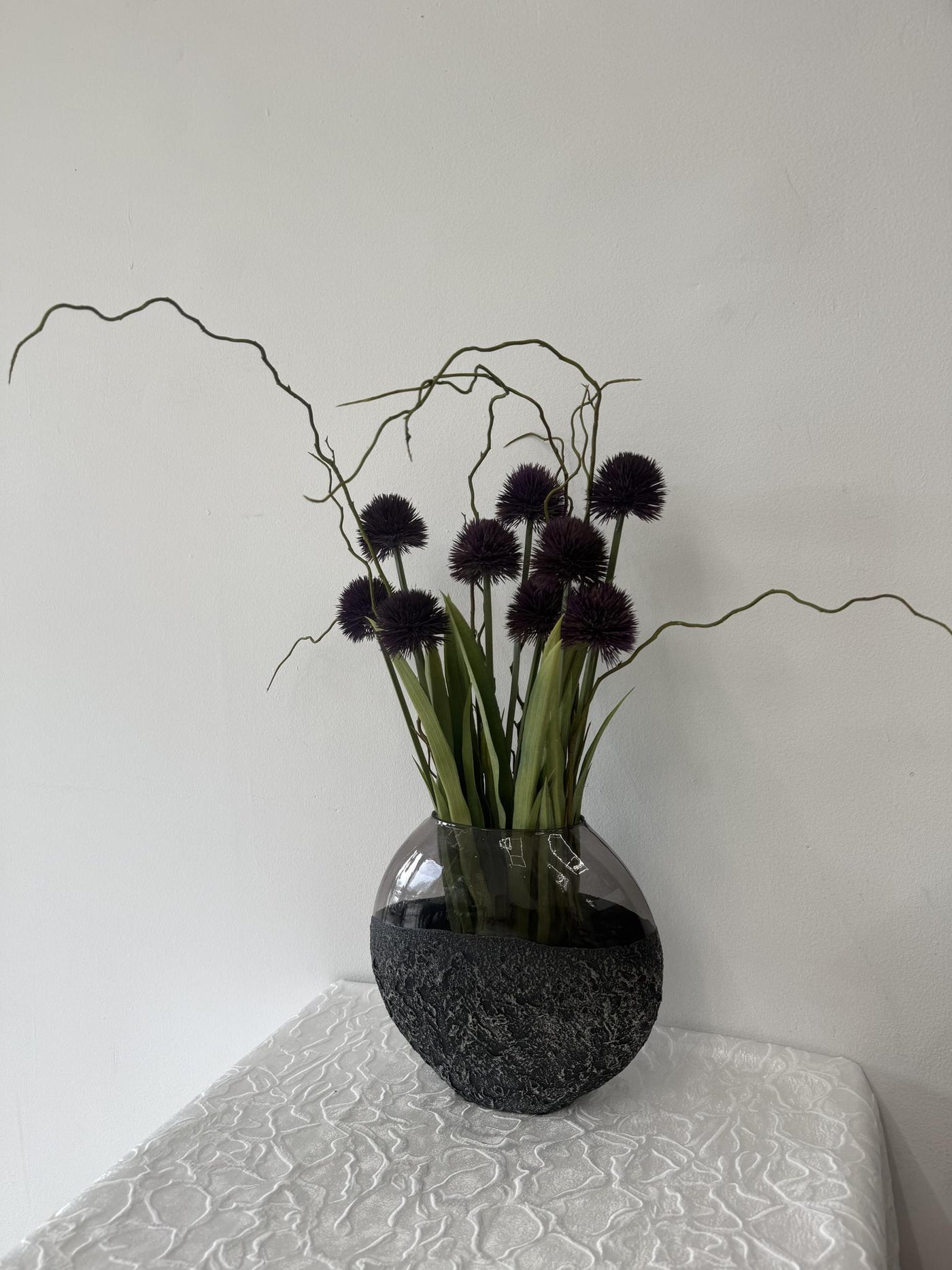 Verdant Violet Faux Floral Arrangement