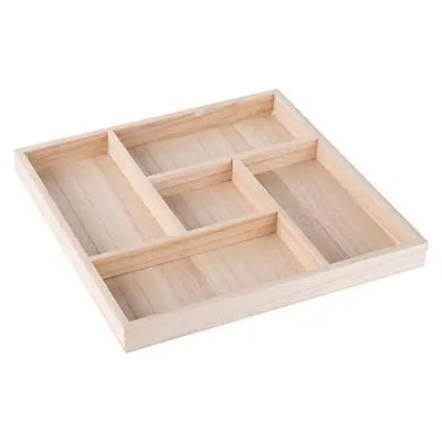 Five Sections Wooden Tray - 2 Pack