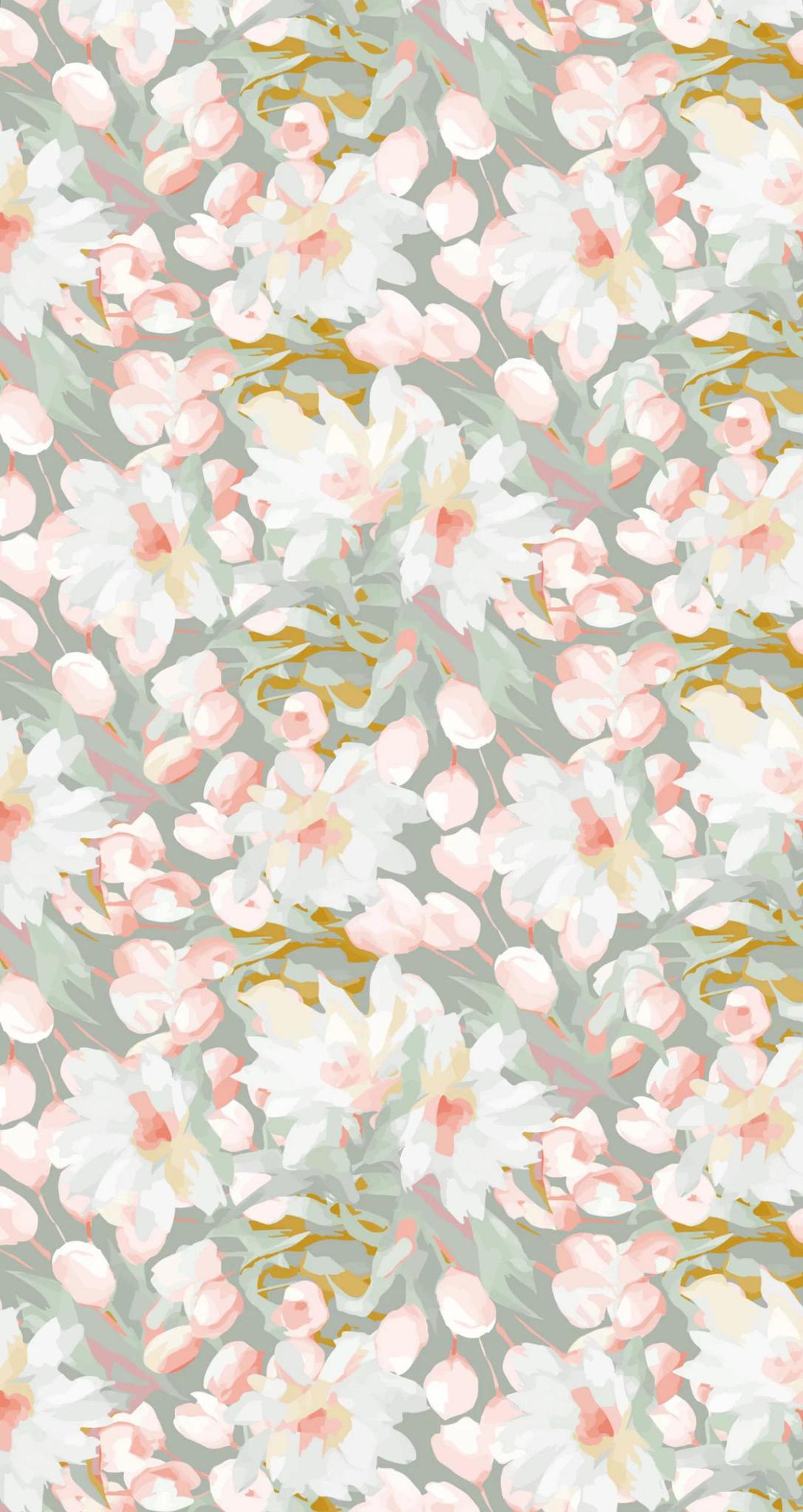 Painted Flowers Mint Linen Like Guest Towel (16 Count)