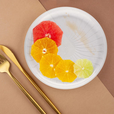 14" Clear Pavilion Round Disposable Plastic Tray (2 Count)