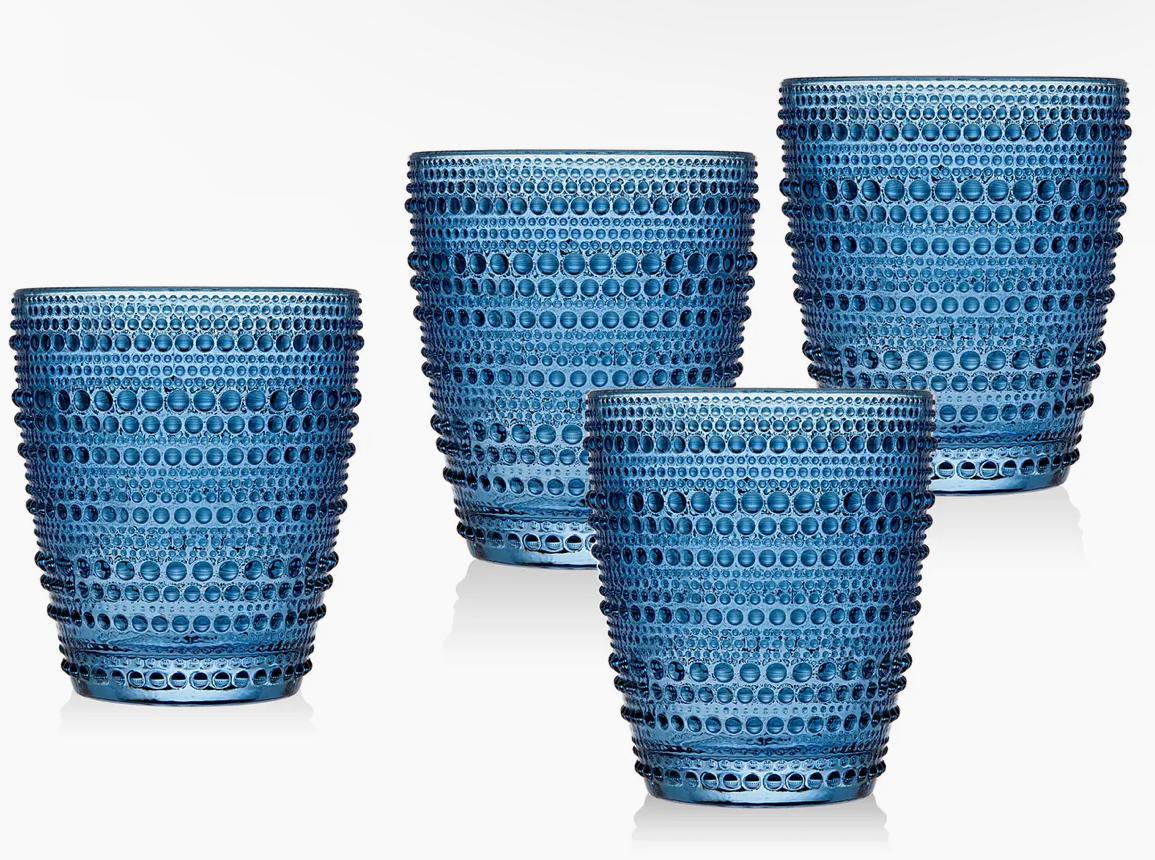 Lumina Blue Double Old Fashion, Set of 4