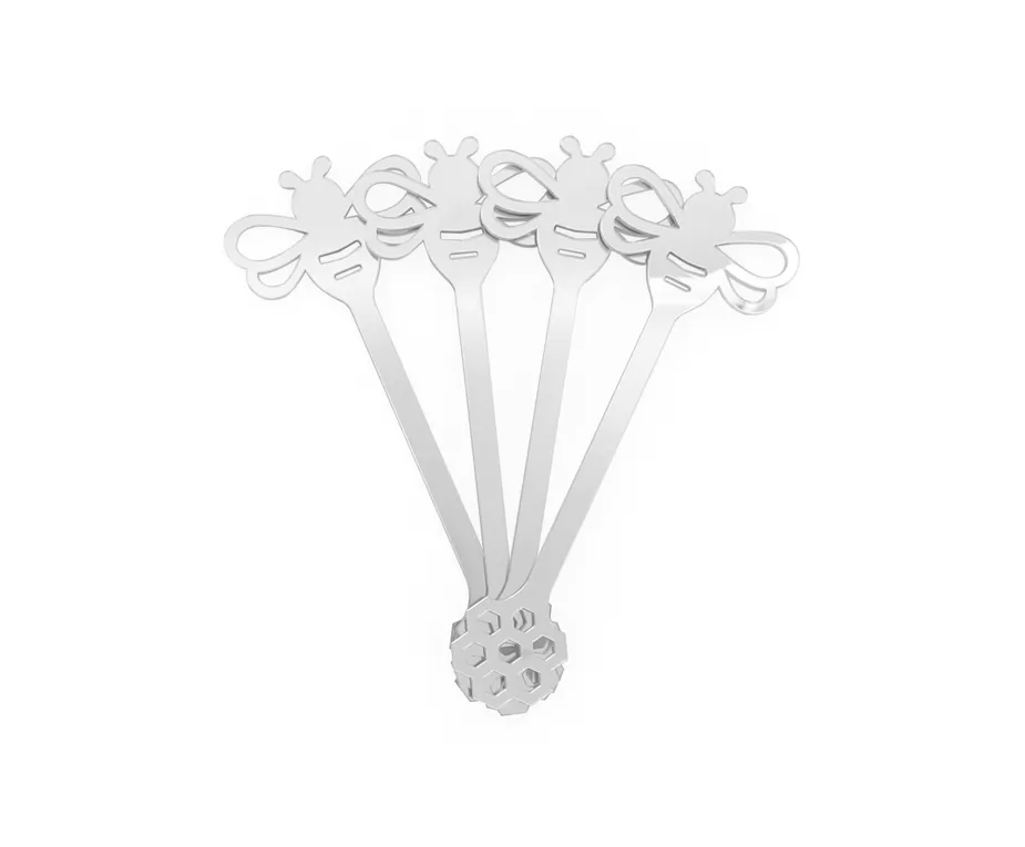 Silver Lucite Honey Dippers (4 Count)