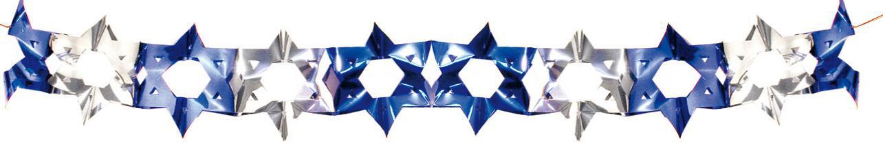 Blue and Silver Magen David Garland (1 Count)