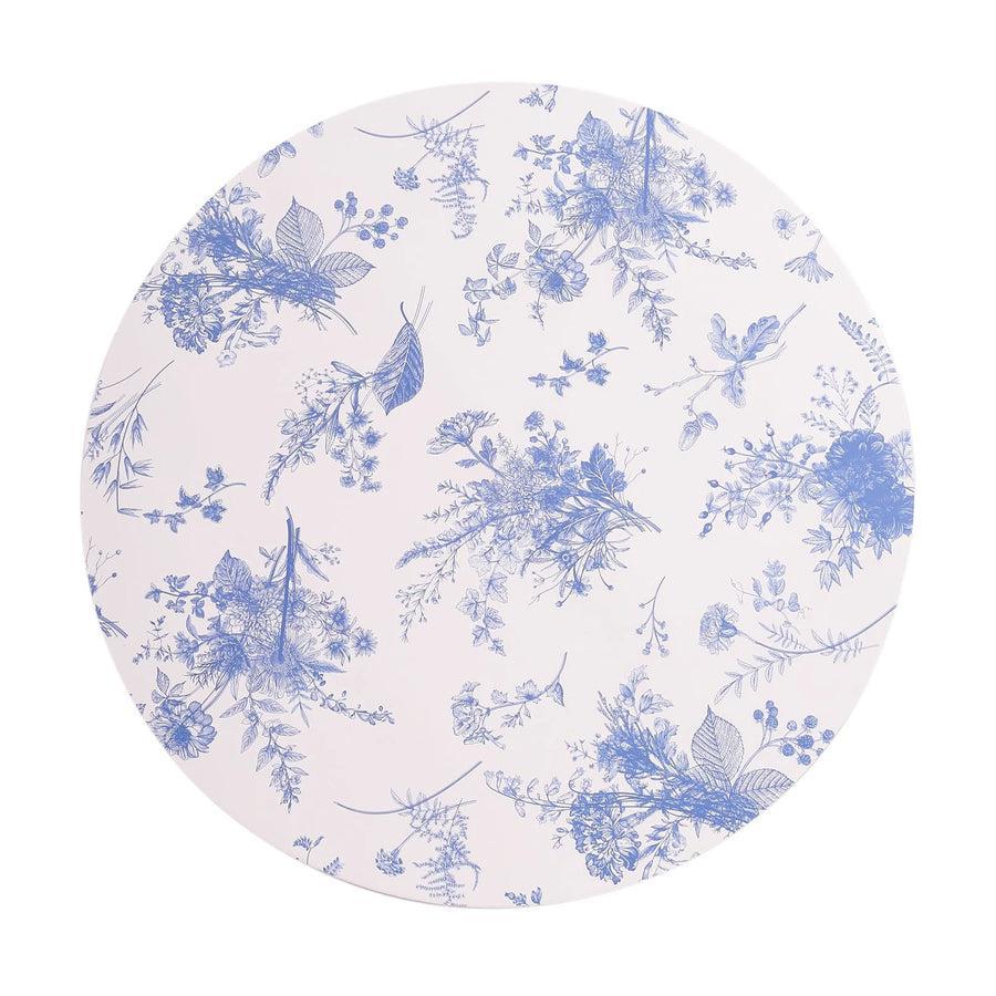 13" Blue Chinoiserie Floral Print Round Charger (12 Count)