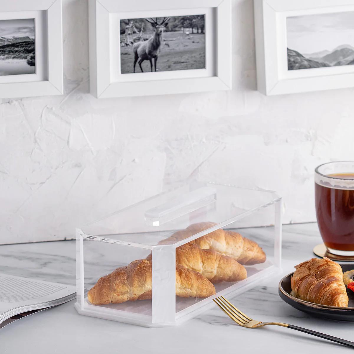 White Pearl Lucite Cake Log Holder