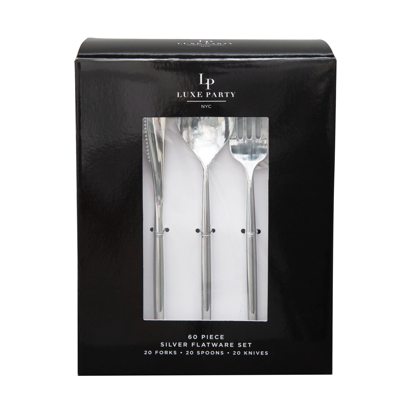Matrix Silver Plastic Cutlery Set | 60 Pieces - Set With Style