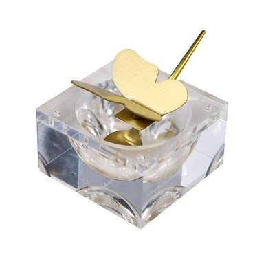 Luxe Honey Dish | Gold Butterfly Knob