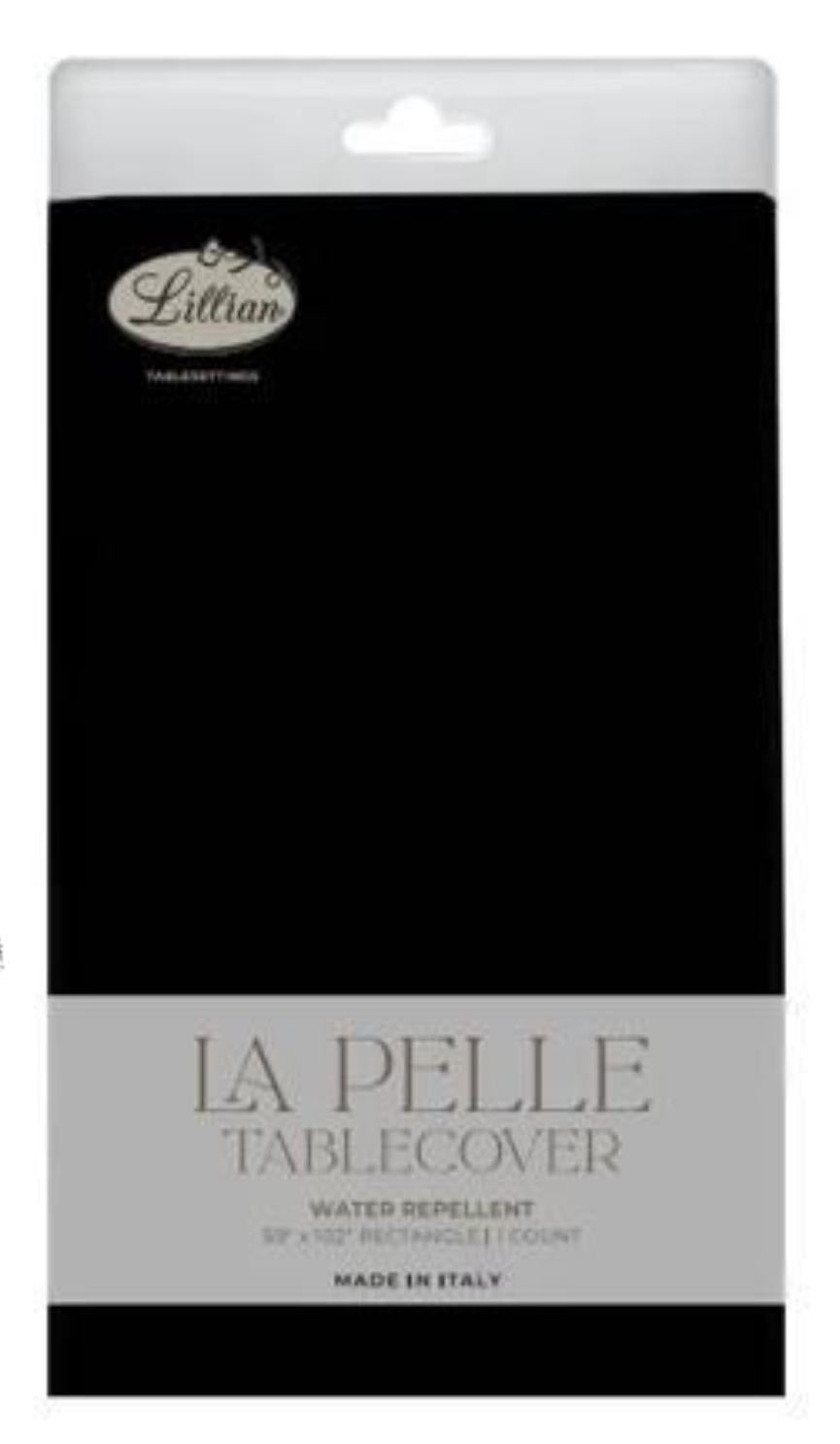 La Pelle Paper Black Tablecloth -54"x102" (1 Count)