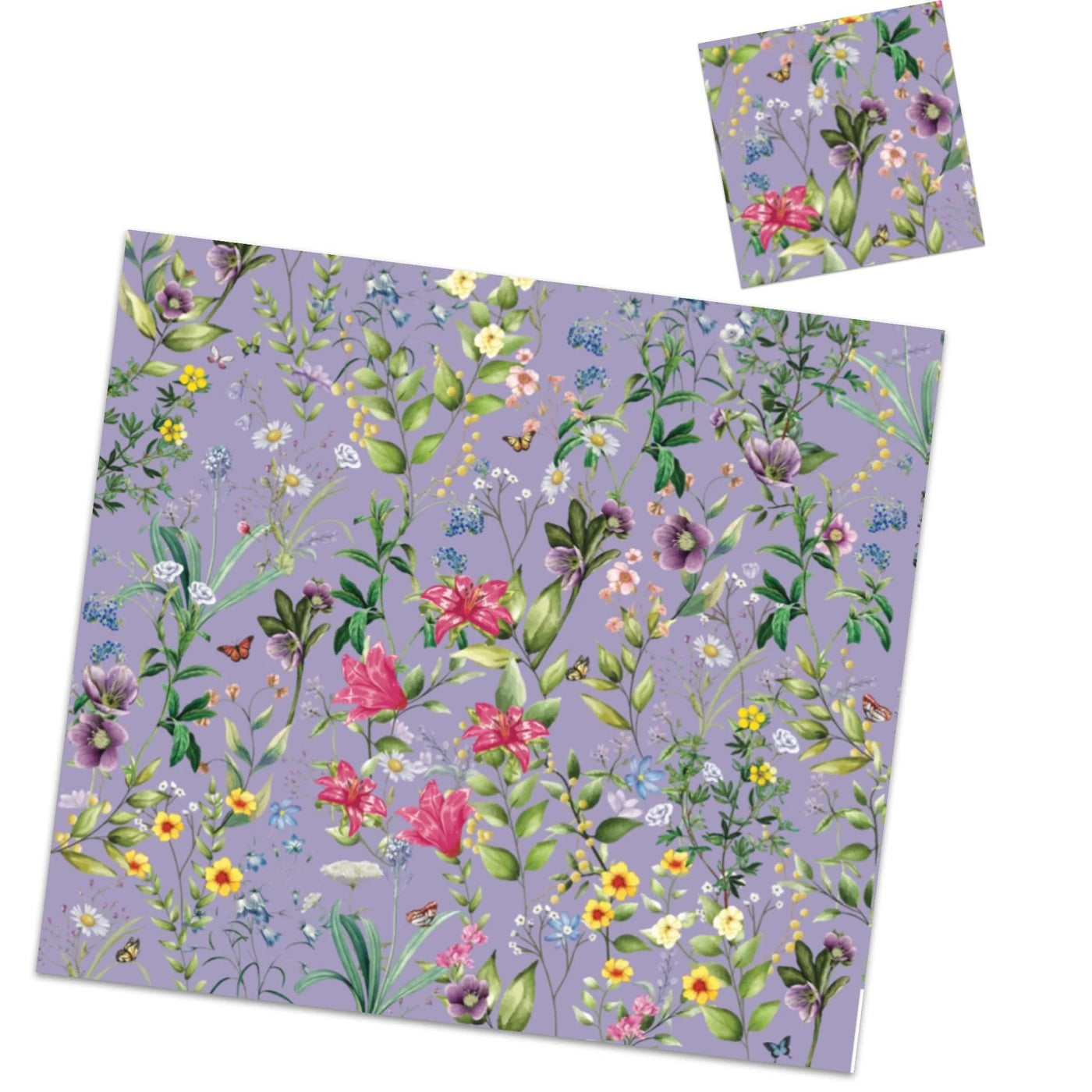 Purple Spring Bloom Paper Placemat With Coasters (12 Count)