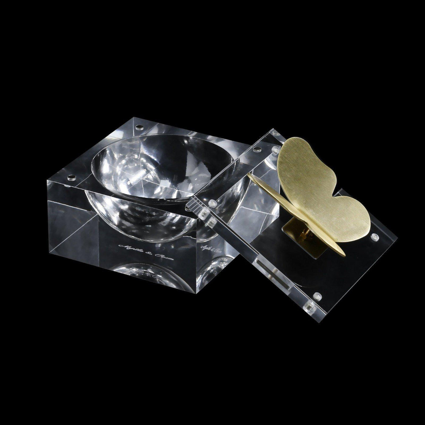 Luxe Honey Dish | Gold Butterfly Knob