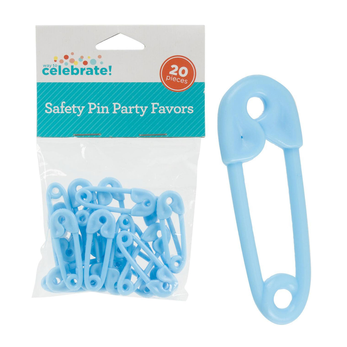 Blue Safety Pin Party Favor (20 Count)