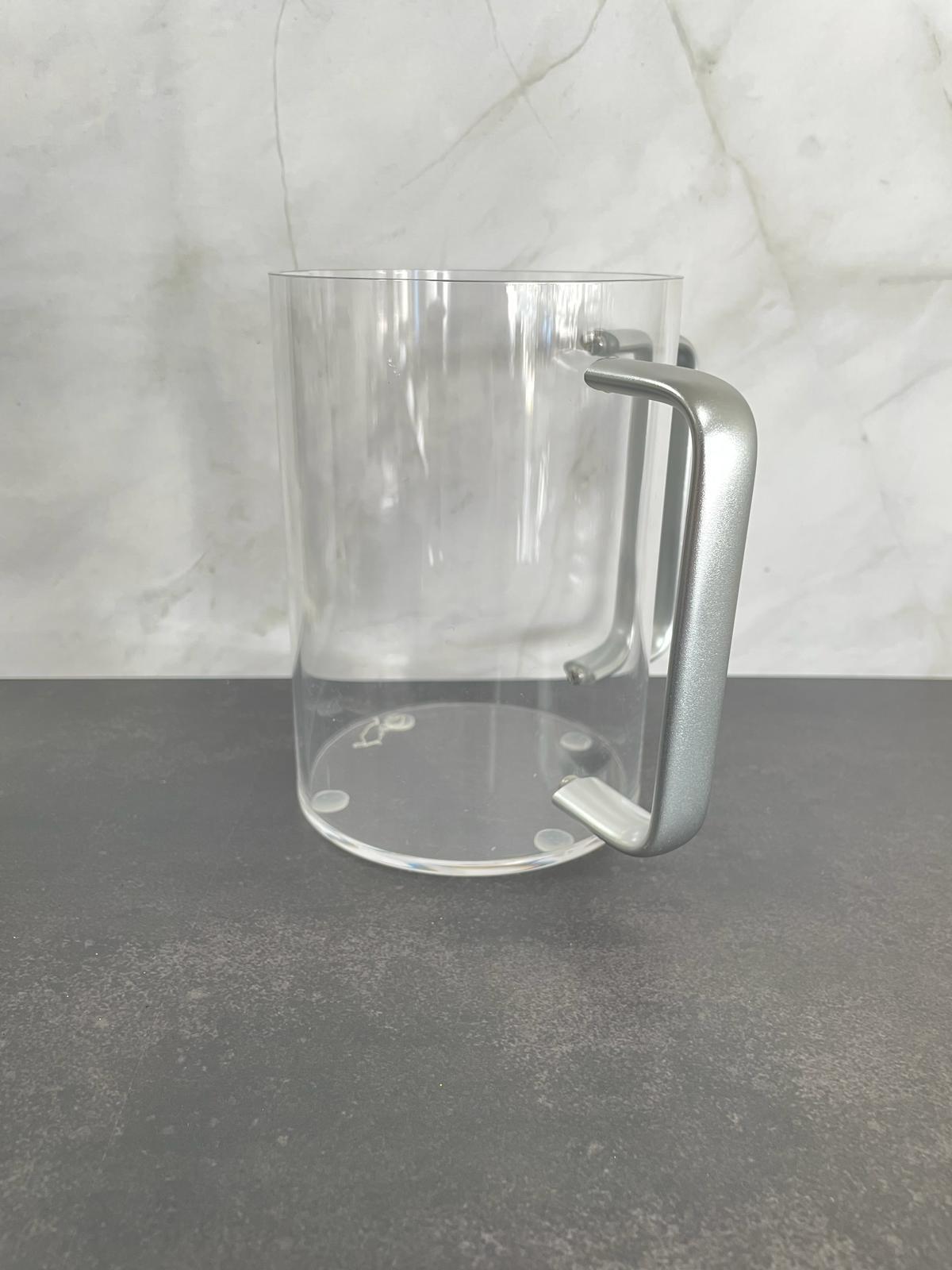 Clear Lucite With Silver Handles Wash Cup (1 Count)