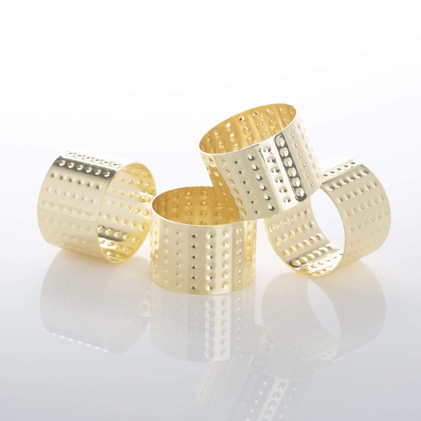 Gold Hammered Metal Napkin Ring | 4 Napkin Rings