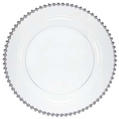 Clear With Silver Beaded Dinnerware Collection