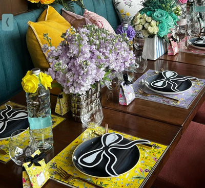 Yellow Spring Bloom Paper Placemat With Coasters (12 Count)