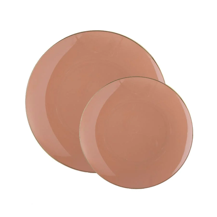Round Clay • Gold Plastic Dinnerware Collection