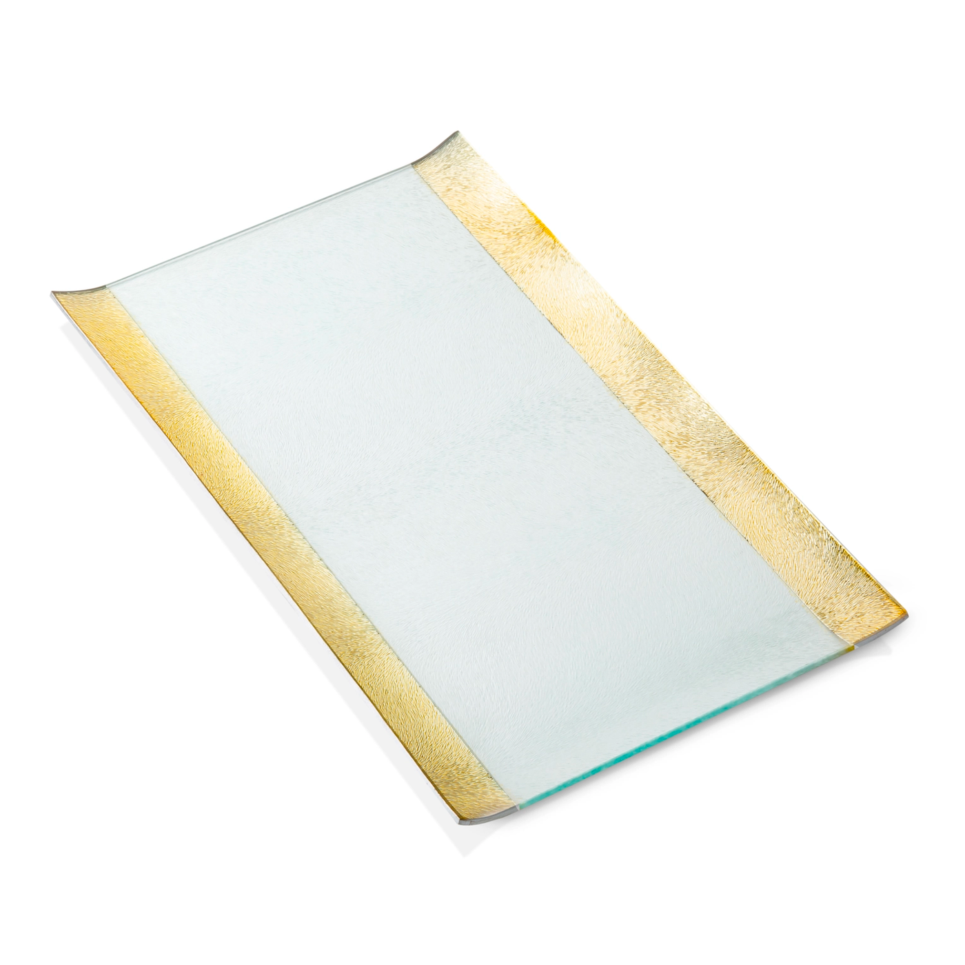 Glass Tray With Gold Border (1 Count)