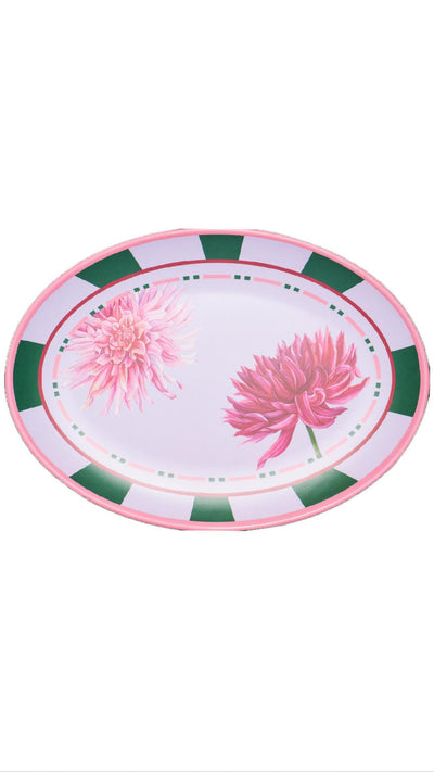 Melamine Oval Serving Platter - Dhalia Garden (1 Count)