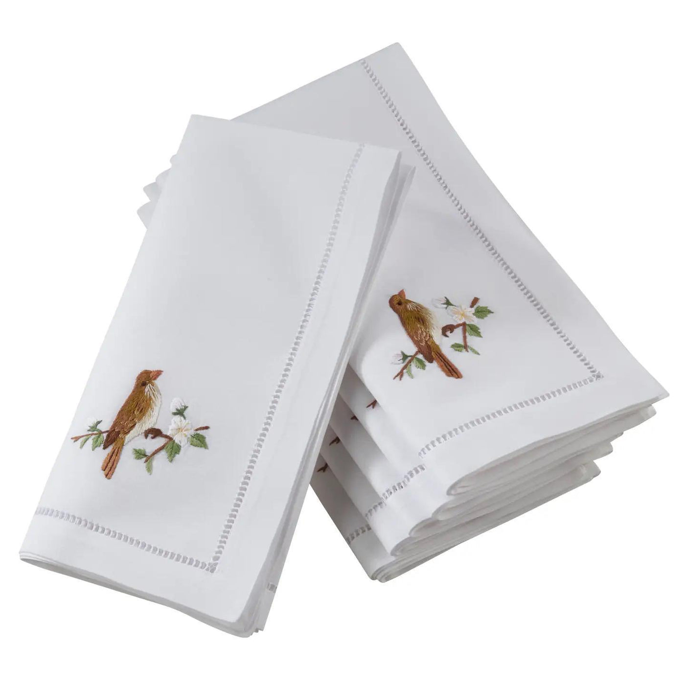 Embr'd Bird Hemstitch Napkin (6 Count)