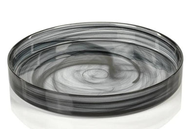 Moonbay Black Alabaster Glass Medium Tray (1 Count)