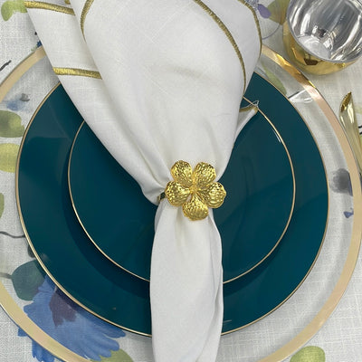 Gold Flower Napkin Ring (4 ct) - Set With Style